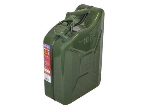 Faithfull Green Steel Jerry Can 10 litre