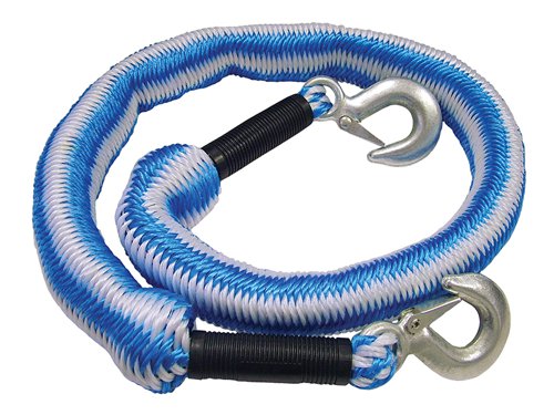 Faithfull Tow Rope Expanding 4m Metal Hooks 3 Tonnes