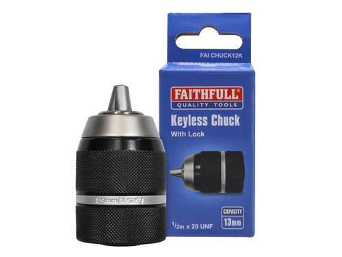 Faithfull Chuck Keyless Impact 13mm Capacity 1/2 x 20 UNF