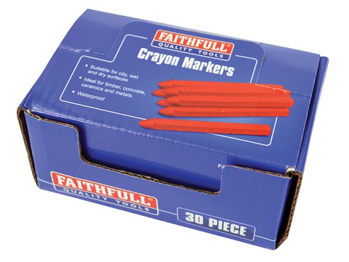 FAICMRED30 Faithfull Crayon Marker Red (CDU 30)