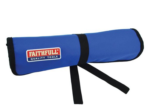 The Faithfull Chisel Roll is made from a hard wearing nylon backed polyester material which is double stitched at stress points and edged for extra strength.Contains pockets for various sized chisels and small tools and a zip-up compartment for storing small tools or paperwork. Three elastic loops are provided for secure pen or pencil storage.New improved design features wider pockets to fit chisels with or without blade guards. The chisel size is printed on the pocket for easy product selection.This Faithfull Chisel Roll has the following specification:Pockets: 12Dimensions: 33 x 68cm