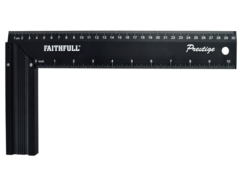 FAICS12CNC Faithfull Prestige Try Square Black Aluminium 300mm (12in)