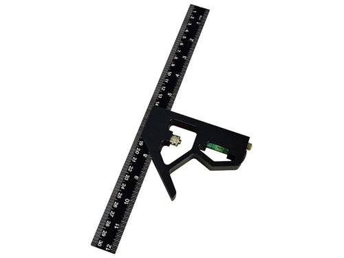 Faithfull Prestige Combination Square Black Aluminium 300mm (12in)