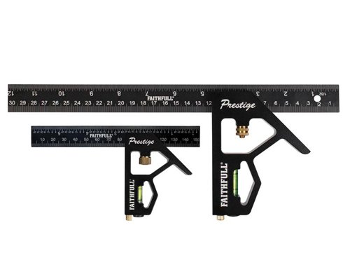 FAICS300TCNC Faithfull Prestige Combination Square Twin Pack 150mm (6in) & 300mm (12in)