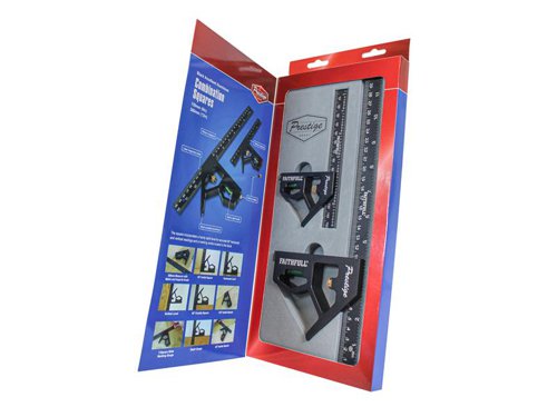 FAICS300TCNC Faithfull Prestige Combination Square Twin Pack 150mm (6in) & 300mm (12in)