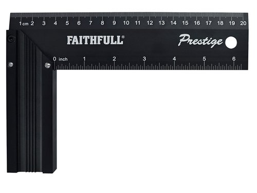 FAICS8CNC Faithfull Prestige Try Square Black Aluminium 200mm (8in)
