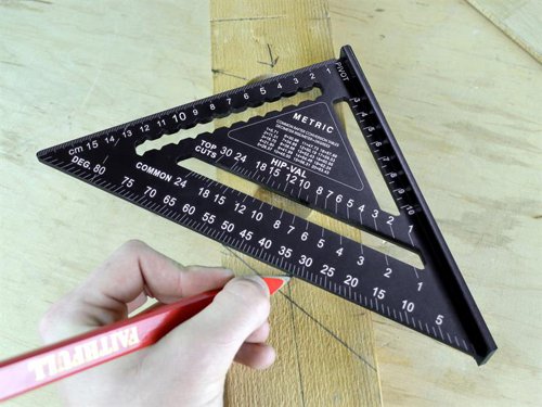 Faithfull Prestige Quick Roofing Square Black Aluminium 180mm (Metric)