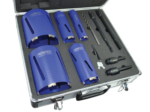 FAIDCKIT11 Faithfull Diamond Core Drill Kit & Case Set of 11