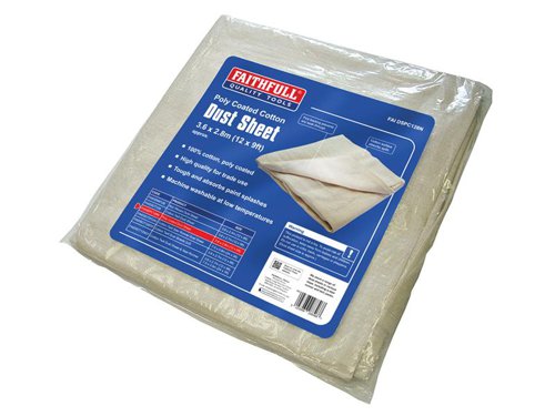 FAI Cotton Twill Polythene Backed Dust Sheet 3.6 x 2.8m