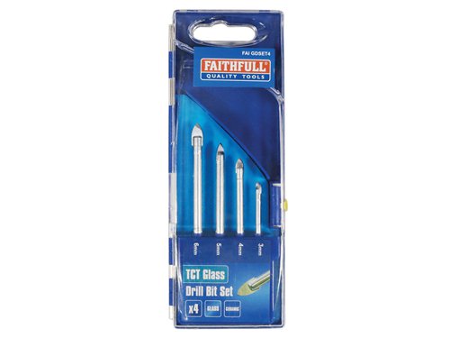 FAIGDSET4 Faithfull Tile & Glass Drill Bit Set of 4 (3-6mm)