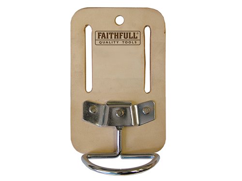 The Faithfull Swivel Hammer Holder has a base made from quality hide leather, to last and provide dependable service. The steel swivel ring accommodates most hammers and adjusts to suit the body angle. Fits most belts.Specification:Size: 150 x 100mm (6 x 4in).