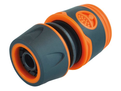 The Faithfull Plastic Female Hose Connector is mainly used to connect a hose to a male tap connector at the start of a watering system. When used with the correct accessory they can also be used to extend or connect 2 pieces of hose together or even split the hose in 2 different directions. Fits all hoses with 12.7mm (1/2in) bore.Manufactured from tough ABS plastic with a TPR soft grip coating that provides a comfortable non-slip grip for easy connection/disconnection even when wet. Hose connectors have a three-point fixing system that provides a strong watertight seal and a push fit, pull back quick-release mechanism, that enables accessories to be securely attached and disconnected in seconds.1 x Faithfull Plastic Female Hose Connector.
