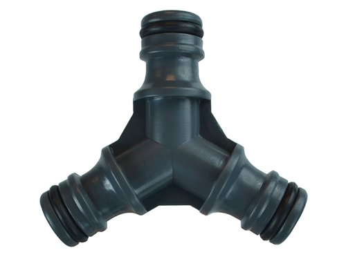 A range of garden hose fittings and accessories manufactured from tough ABS plastic with a TPR soft grip coating that provides a comfortable non-slip grip for easy connection/disconnection even when wet.Hose connectors have a 3-point fixing system that provides a strong watertight seal and a push fit, pull back quick-release mechanism that enables accessories to be securely attached and disconnected in seconds. Products in this range are compatible with all 12.5mm (1/2in) bore hoses and with all other leading brands of hose fittings and accessories.Allows 3 hoses to be joined together to extend the watering system. Supplies water to 2 different locations from one supply. Ideal for use in large gardens where 2 points of supply are required. Male connectors compatible with all standard UK fittings.Use with 3 female hose connectors.