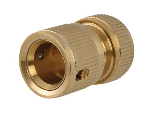 Female Water Stop Hose Connector 1/2in.A popular quick-release brass water hose fitting for use around the garden.Manufactured from high-quality brass.Suitable for use with all 1/2in bore garden hoses and compatible with all other UK water fittings. It allows fittings to be attached or removed without turning off the water source.