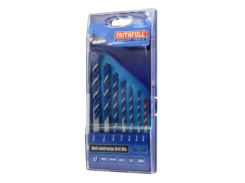 Faithfull Multi Construction Drill Set, 7 Piece