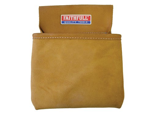 The Faithfull Single Pocket Nail Pouch has been made to a high standard using heavy-duty split suede. Top edged and stitched large pocket with stress points that are rivet reinforced for durability. Looped for attaching to a separate belt.Size: 240 x 220mm (9.1/2 x 9in)
