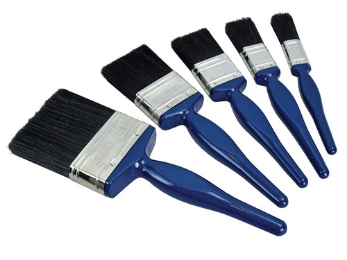 These Faithfull Utility Paint Brushes are made from 100% synthetic filaments and are suitable for use with all types of paint.The brushes feature a rust-resistant ferrule and a contoured handle for greater user comfort.The Faithfull Utility Paint Brush Set contains the following sizes:1 x 19mm (3/4in) Brushes1 x 25mm (1in) Brushes1 x 38mm (1.1/2in) Brushes1 x 50mm (2in) Brushes1 x 75mm (3in) Brush