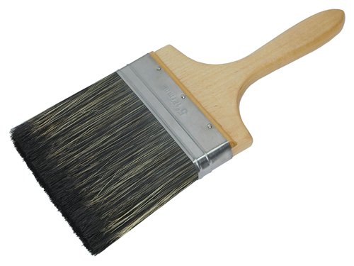 This Faithfull flat 127mm wide brush is used for painting walls, pasting and plastering applications. The synthetic bristles are bonded using top quality resin to avoid any shedding.The comfortable wooden handle is fitted with a rustproof stainless-steel ferrule.Size: 127 x 27mm.Bristle Length: 100mm.