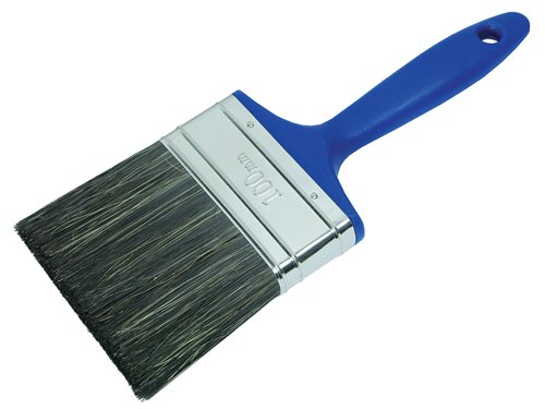 The Faithfull traditional style, wood care paint brush with a long length, synthetic and natural bristle mix that is hard-wearing and suitable for use with all modern wood care finish products. Fitted with a blue easy-clean plastic handle.Size: 100 x 75 x 20 mm.
