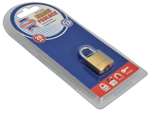 FAI Brass Padlock 20mm 3 Keys