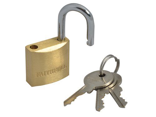 FAI Brass Padlock 25mm 3 Keys