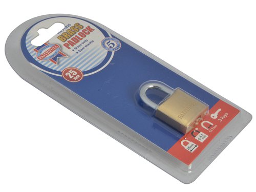 FAI Brass Padlock 25mm 3 Keys