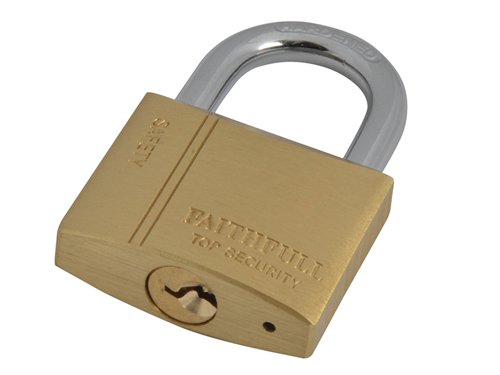 thumbnail image 2 of 2-Pack Solid Brass Padlocks - 40mm Body With 2.3-Inch Long Steel Shackle, 3 Keys Each 2 of 5