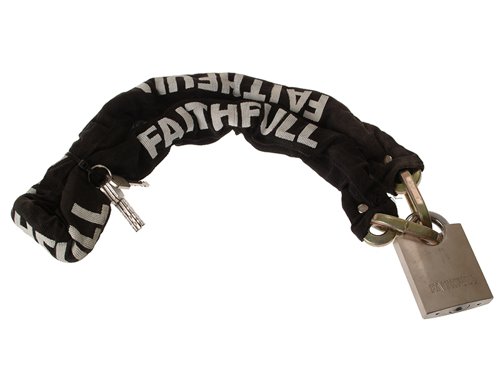 FAIPLCHSET Faithfull Padlock & Chain 1m x 9.5mm