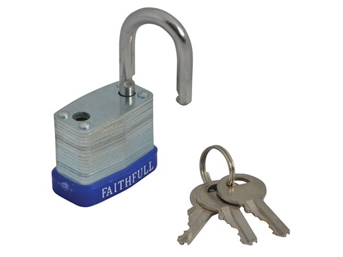 FAI Laminated Steel Padlock 30mm 3 Keys