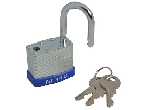 FAI Laminated Steel Padlock 40mm 3 Keys