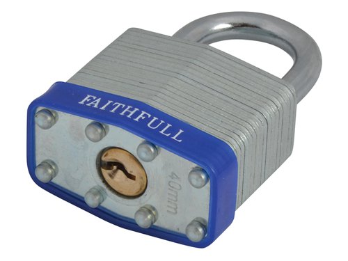 FAI Laminated Steel Padlock 40mm 3 Keys