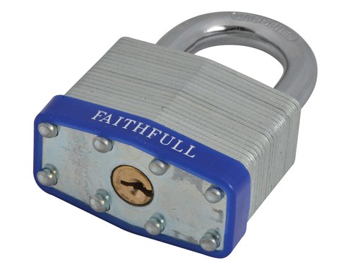 FAI Laminated Steel Padlock 50mm 3 Keys