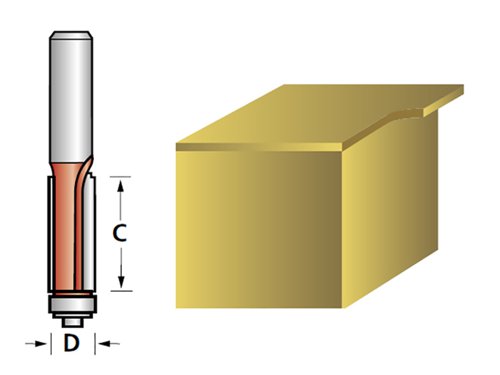 Faithfull Router Bit TCT Mini Trim 6.3mm x 12.7mm 1/4in Shank