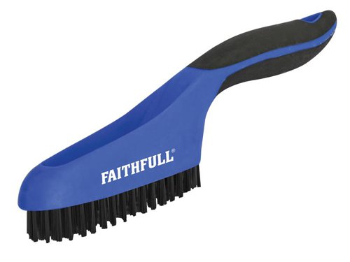 FAISB164SP Faithfull Scratch Brush Soft Grip 4 x 16 Row Plastic