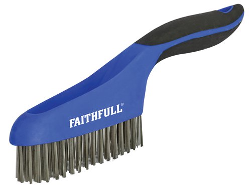 FAI Scratch Brush Soft Grip 4 x 16 Row Stainless Steel