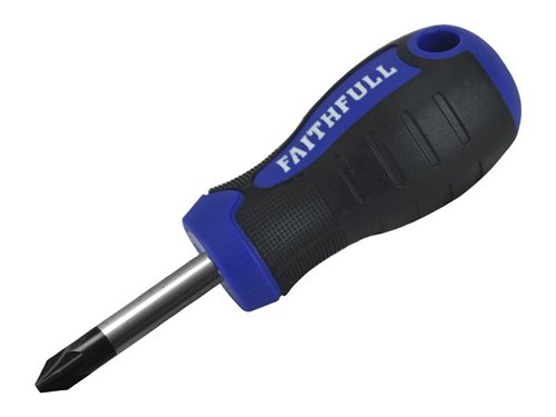 Faithfull Soft Grip Stubby Screwdriver Pozidriv Tip PZ2 x 38mm