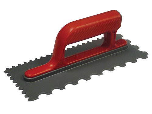 FAI Notched Trowel V 4mm & Round 7mm Plastic Handle 11 x 4.1/2in