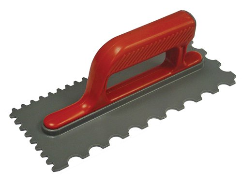 FAISGTNOTP Faithfull Notched Trowel V 4mm & Round 7mm Plastic Handle 11 x 4.1/2in