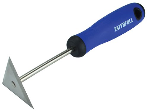 The Faithfull Triangular Shave Hook features a stainless steel blade for long-life and resistance to corrosion. The soft grip handle provides greater comfort. Shave Hooks are used for stripping paint from surfaces such as window frames, mouldings, doors and furniture.Specification:Blade: Width: 55mm, Length: 80mmOverall Length: 210mm