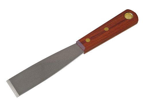 Faithfull Professional Chisel Knife with a corrosion resistant stainless steel blade for long life. The blade is attached to a hardwood handle with brass rivets and its tang runs through the full length of the handle for added strength. Ideal for stripping paint, removing putty and also for debeading PVCu windows.Window Knife.Blade Width: 32mm.