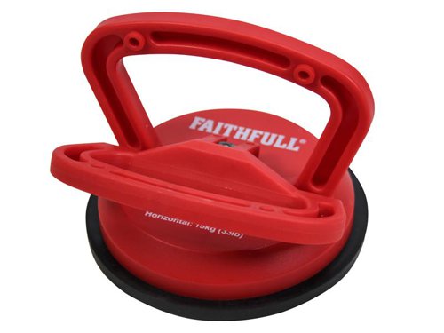 Faithfull Single Pad Suction Lifter for easy handling of non-porous tiles, marble and glass during installation. Ideal for larger format tiles. Made from ABS plastic with a 120mm rubber gripping pad for maximum hold.Specification:Load: Vertical Orientation: 30kg (66 lb)Horizontal Orientation: 15kg (33 lb)Care should always be taken when calculating the total load to be lifted. DO NOT EXCEED THE RECOMMENDED LOAD.