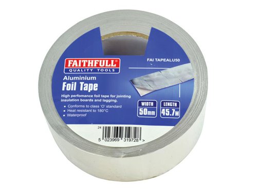 FAITAPEALU50 Faithfull Aluminium Foil Tape 50mm x 45.7m