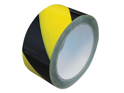 Faithfull Laminated Self-Adhesive Hazard Tape Black/Yellow 50mm x 33m