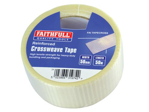 Faithfull Reinforced Crossweave Tape 50mm x 50m