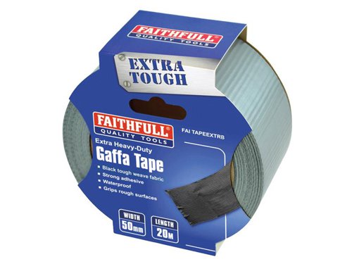 FAITAPEEXTRB Faithfull Extra Heavy-Duty Gaffa Tape 50mm x 20m Black