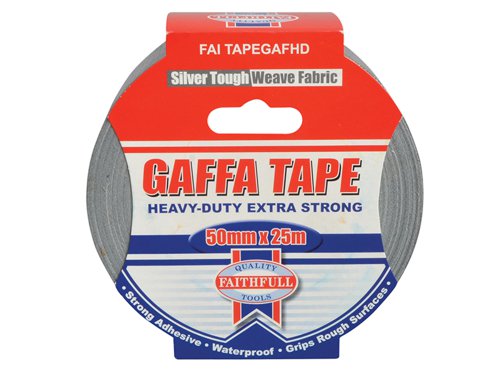 FAITAPEGAFHD Faithfull Heavy-Duty Gaffa Tape 50mm x 25m Silver