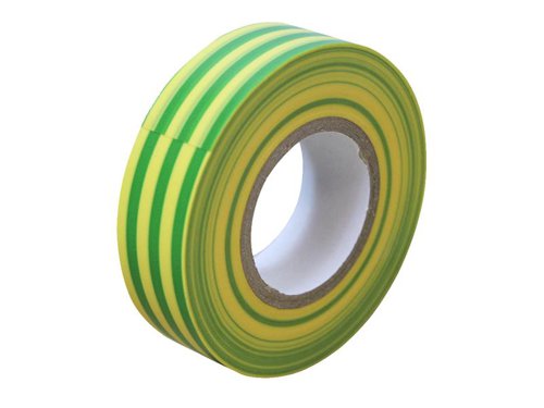 Faithfull PVC Electrical Tape Green / Yellow 19mm x 20m FAITAPEPVCGY