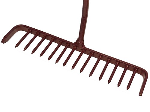 FAI Tarmac Rake 16 Round Teeth - Wooden Handled