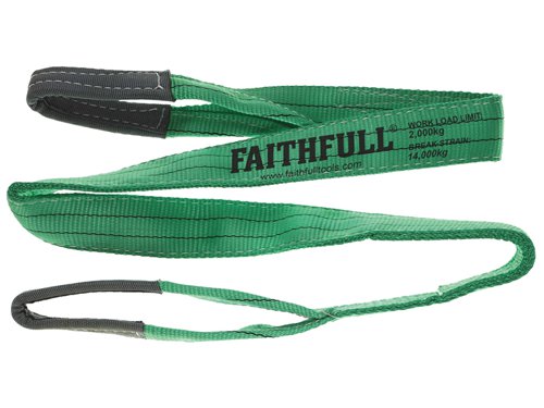 FAITDLS2T2M Faithfull Lifting Sling Green 2 Tonne 60mm x 2m