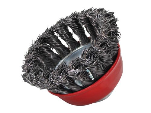 Faithfull Wire Cup Brush Twist Knot 65mm M14x2, 0.50mm Steel Wire